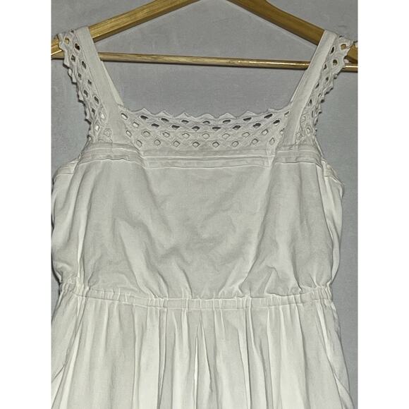 Anthropologie Maeve Dress Small White Eyelet Square Neck Coastal Cottage - Picture 3 of 12
